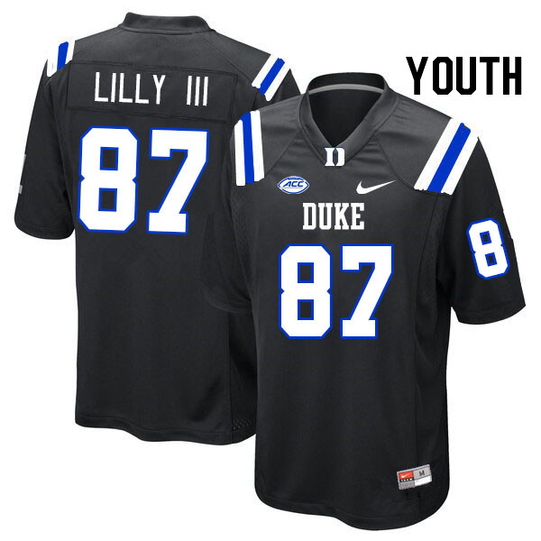 Youth #87 Beau Lilly III Duke Blue Devils College Football Jerseys Stitched Sale-Black